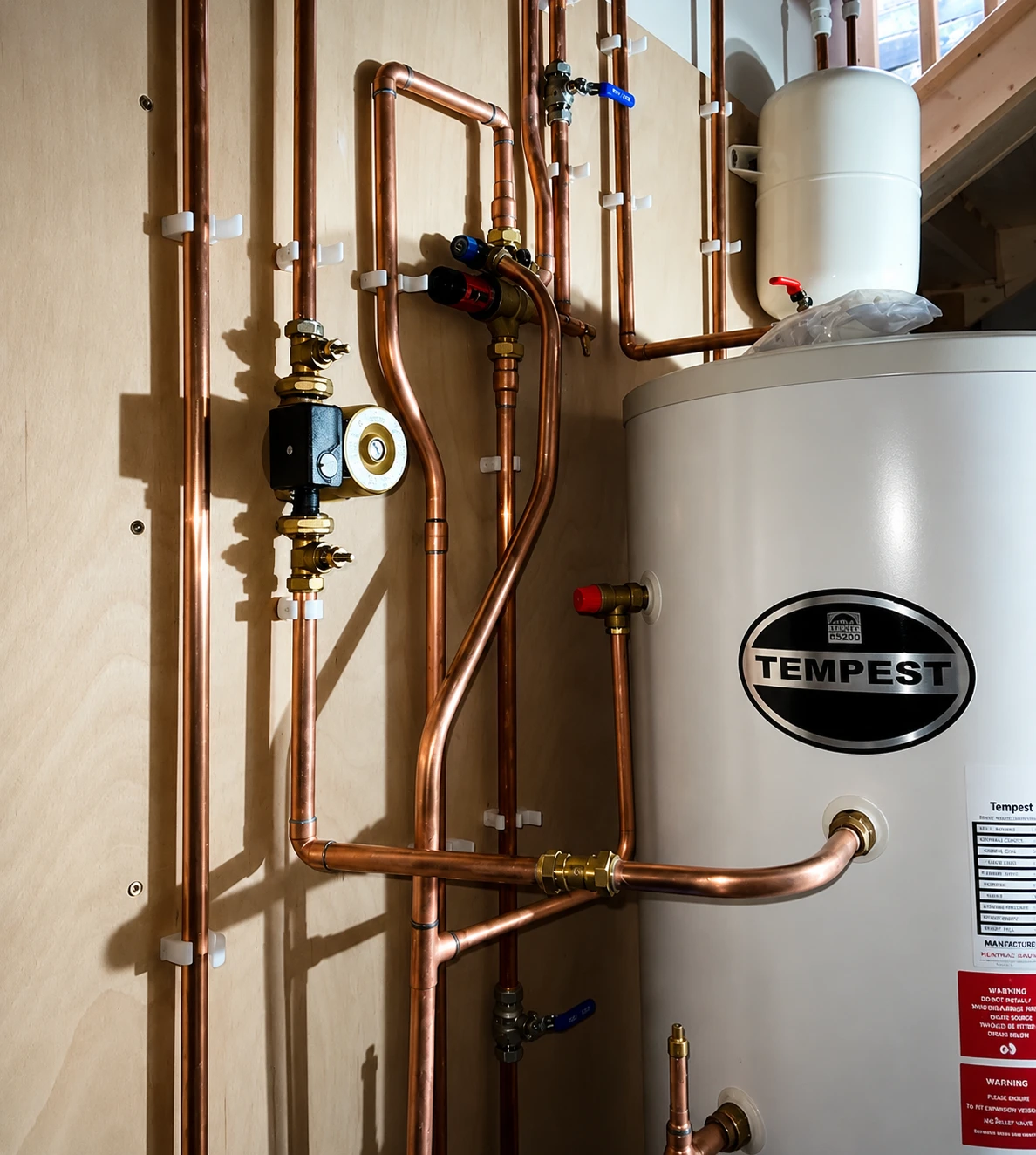 Unvented hot water cylinder installation in Suffolk